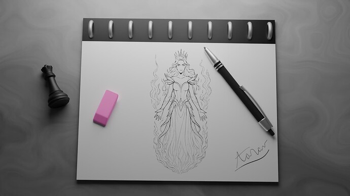 Queen On Paper-Render